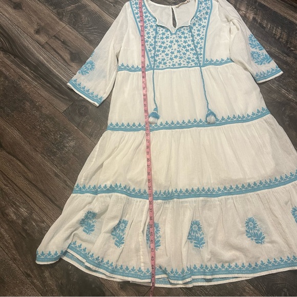 Soft Surroundings Juniper Boho White and Blue Embroidered Dress Women’s XL - Picture 5 of 7